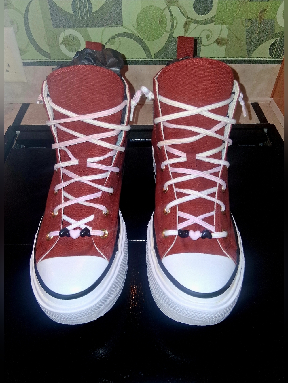Converse Chuck Taylor All Star Move Platform Hi - Terracotta Pink Heart Edition - Picture 2 of 9
